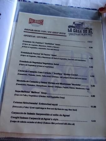 la-casa-de-al-restaurant-a-varadero-menu-et-photos