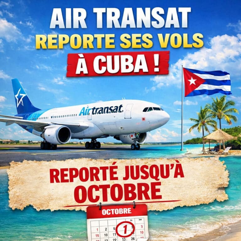 Air Transat reports flights to Cuba.