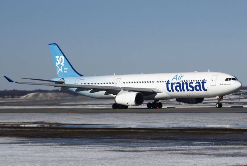 airbus a330 300 of air transat c gkts on special 30 years tail livery at montréal pierre elliott trudeau international airport 1024x691